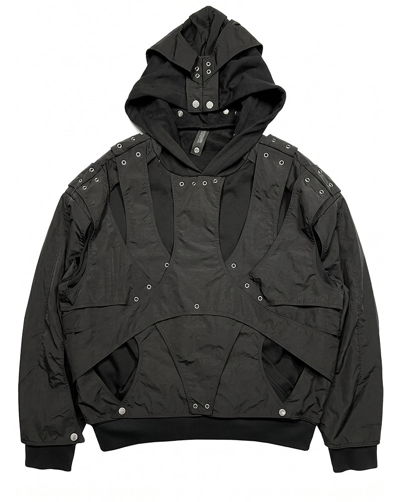 Wasteland Cut-Out Layered Hoodie