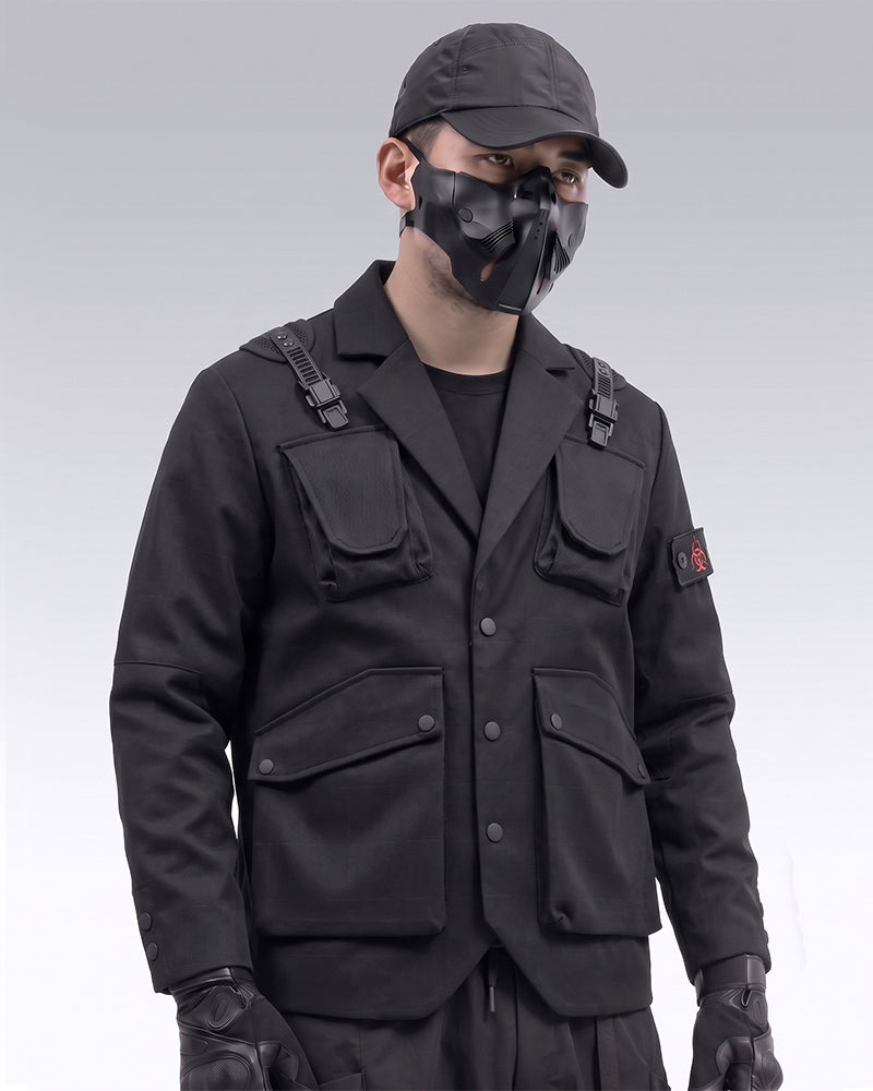 Functional Multi-Pocket Utility Blazer Jacket