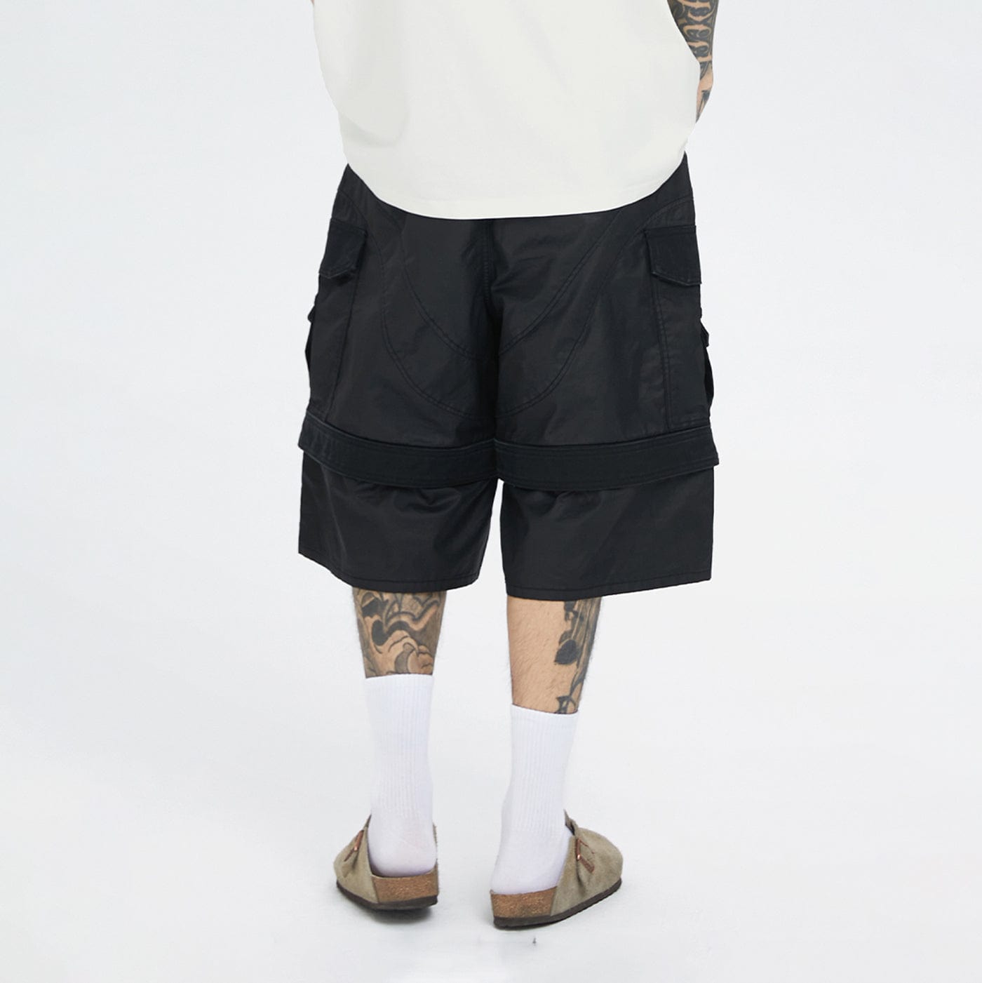 Spliced Big Pocket Waxed Shorts