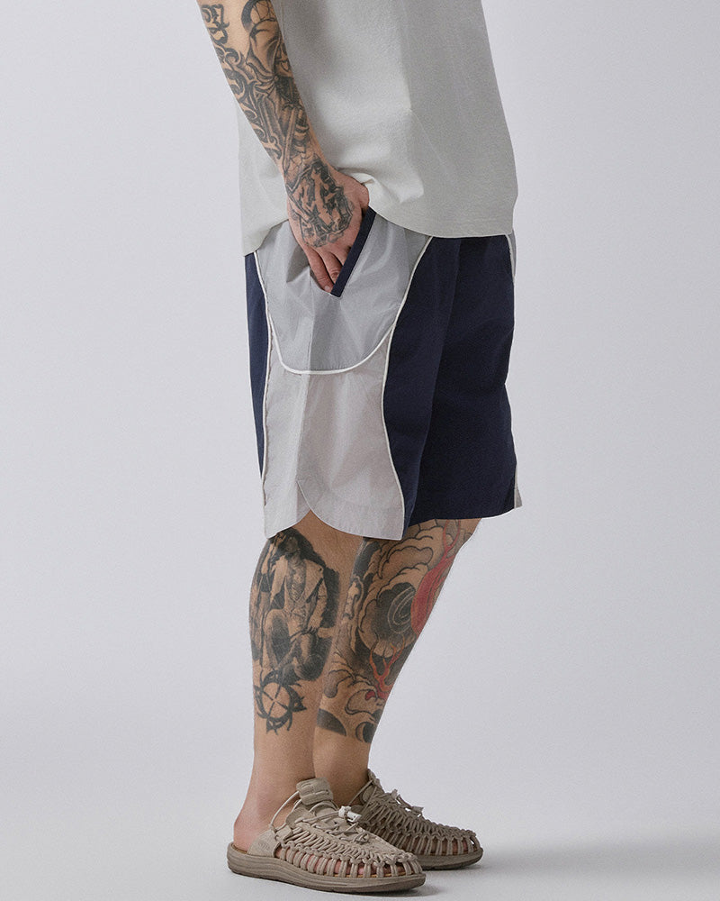 Color-Block Panel Track Shorts