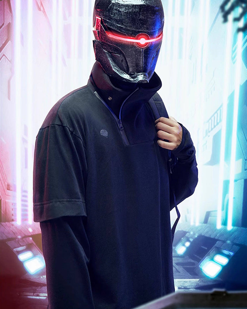 Cyberpunk Outfits Iron Warrior Fake Two Pieces T-Shirt