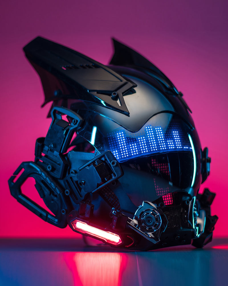 Rhythm Cyberpunk Helmet Mask ( Customizable Text And Image Available)