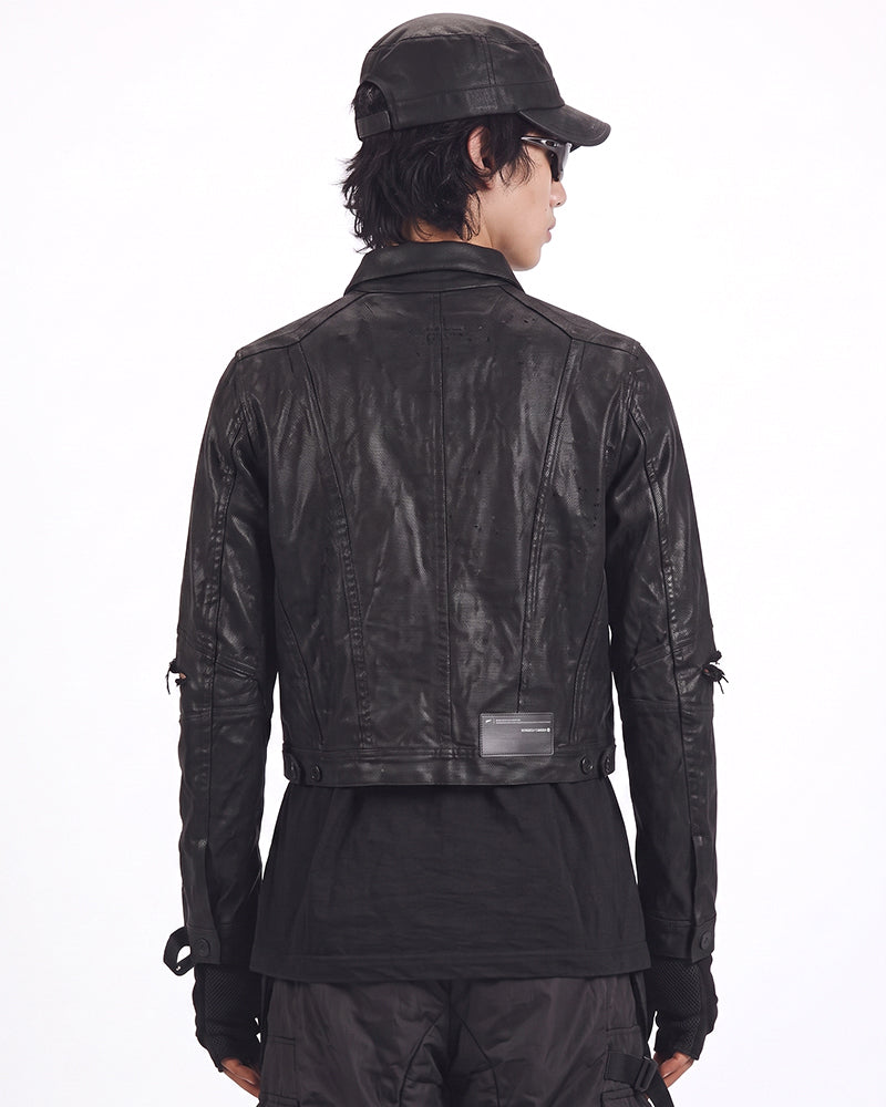 Post-Apocalyptic Waxed Denim Trucker Jacket