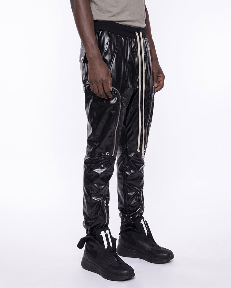 Coated Multi-Zipper Deconstructed Cargo Joggers
