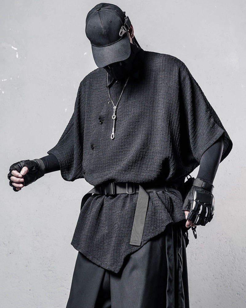 Techwear Asymmetric Batwing Sleeve Shirt