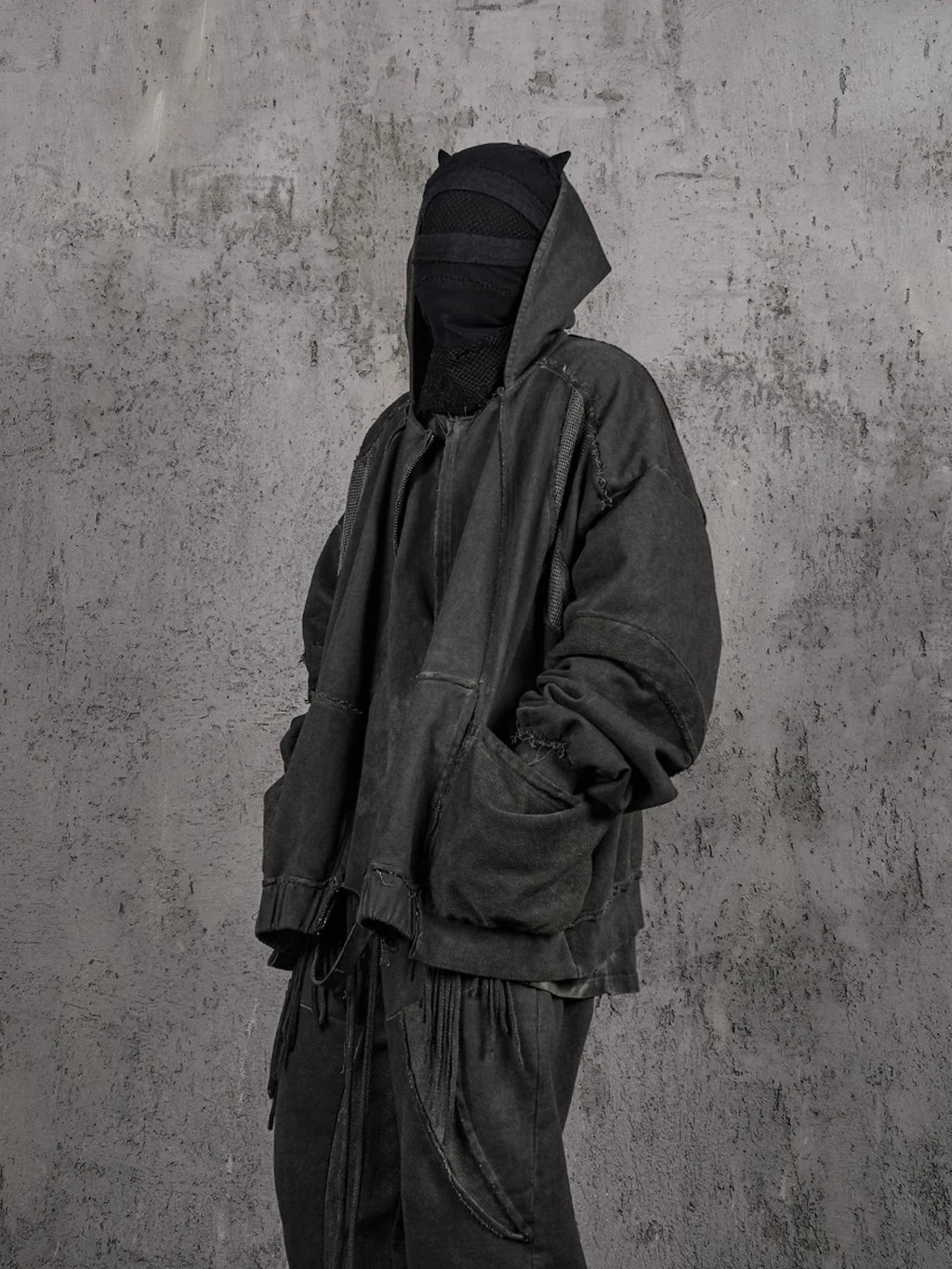 Distressed Demon Clad Deconstructed Hooded Jacket