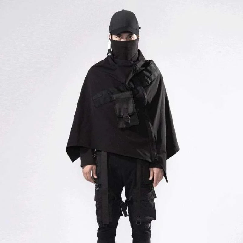 Cyberpunk Black Samurai Ninja Jacket Cloak