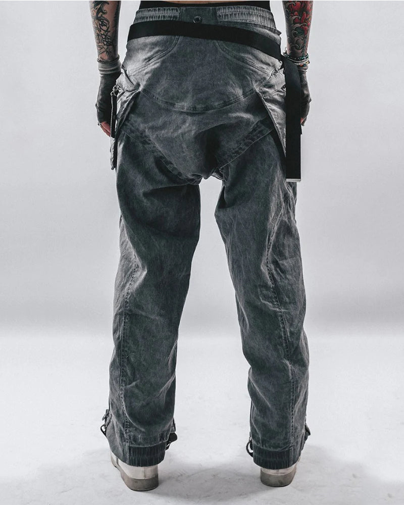 Post-Apocalyptic Wear Multi-Pocket Zipper Cargo Pants