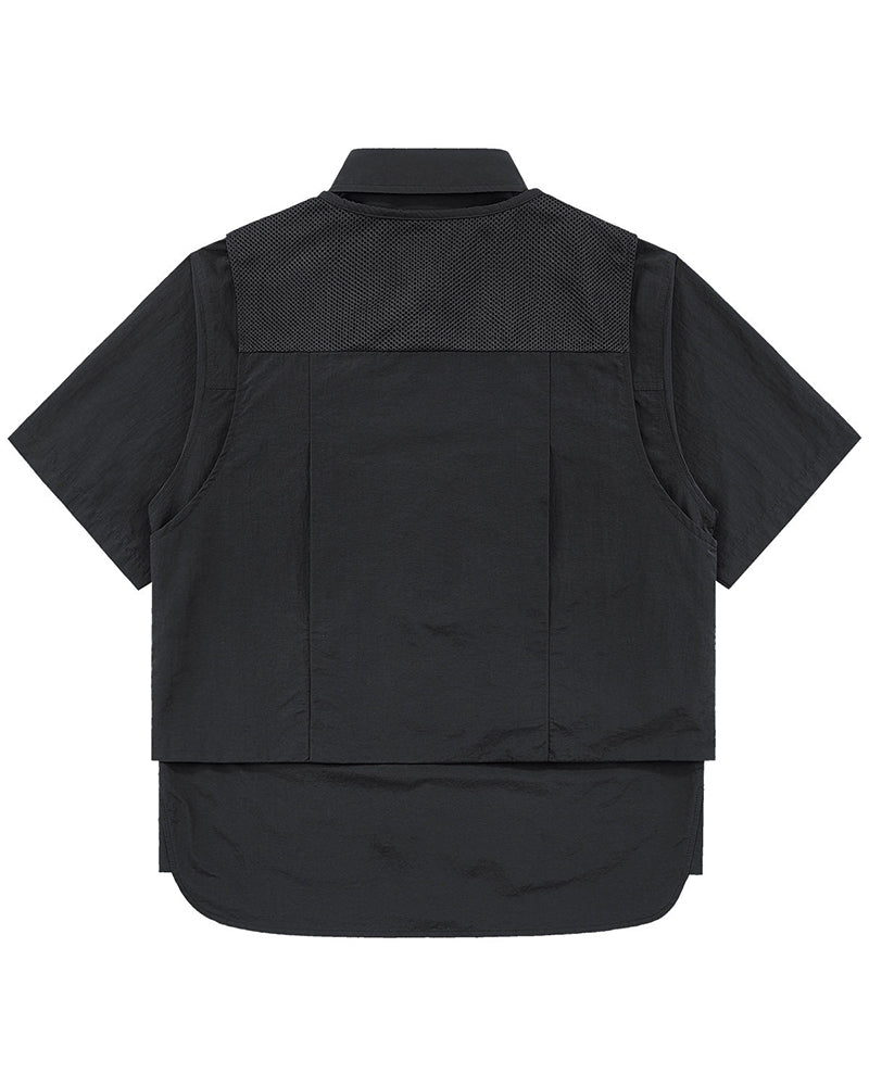 Functional Fake Two-Piece Short Sleeve Tech Shirt