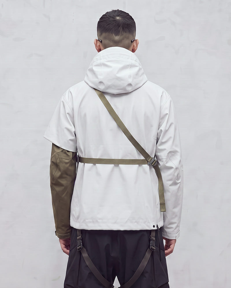 Water-Repellent Stand-Collar Hooded Hard-Shell Jacket
