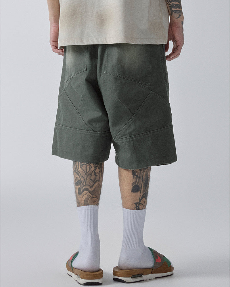 Washed Gradient Oversized Cargo Shorts