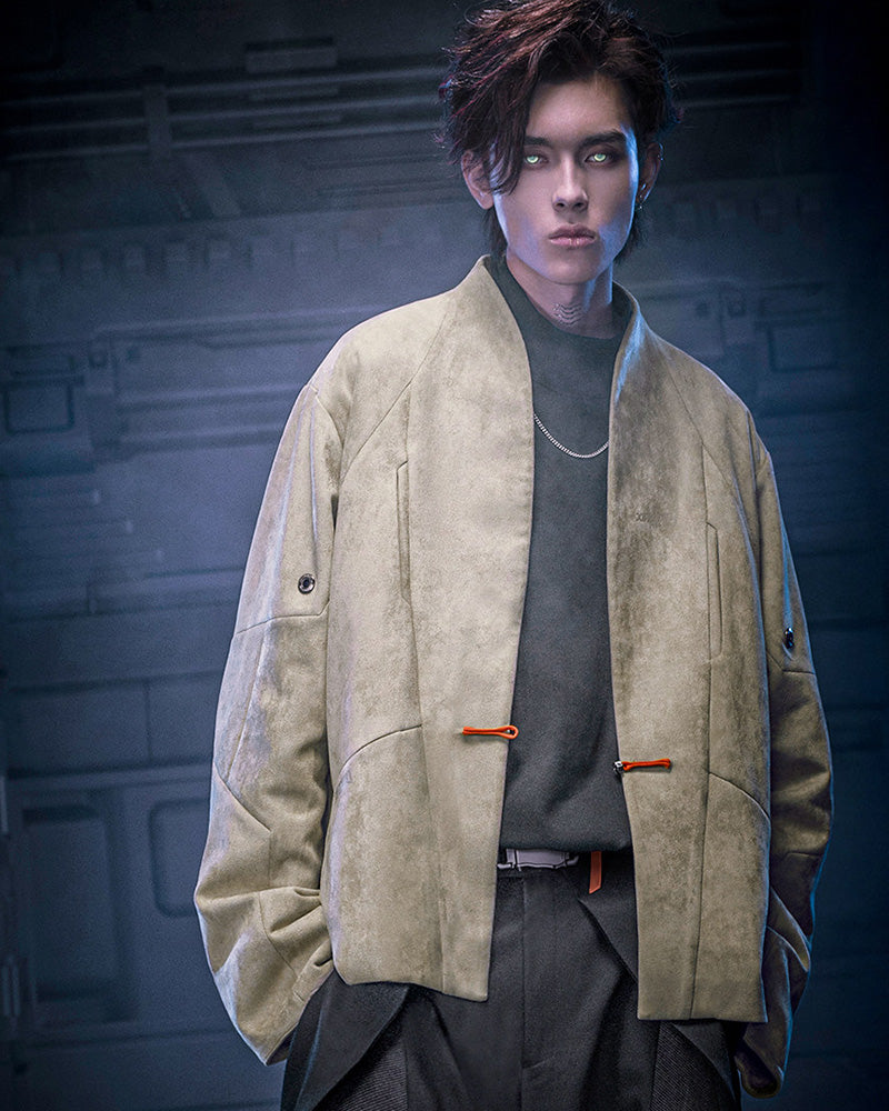Cyberpunk Outfits Unisex Suede Minimalist Future Jacket