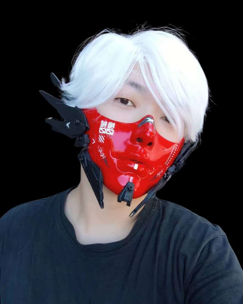 Cyberpunk Mecha Tech Half-Face Mask