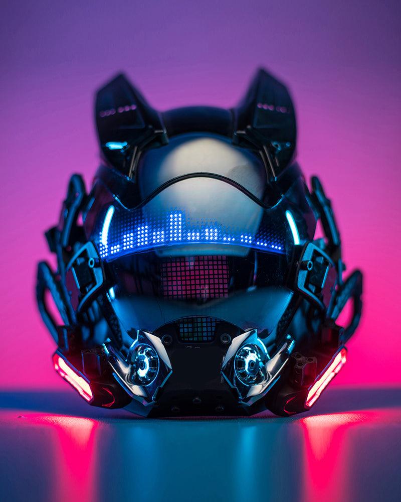 Rhythm Cyberpunk Helmet Mask ( Customizable Text And Image Available)