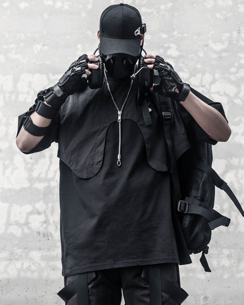 Tactical Cape Overlay Techwear T-Shirt