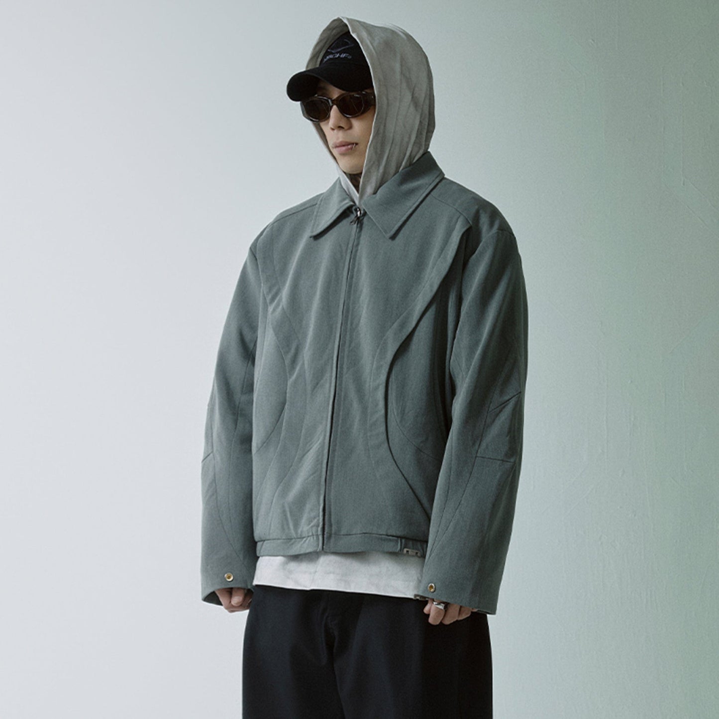 Deconstructed Layered Zip-Up Jacket