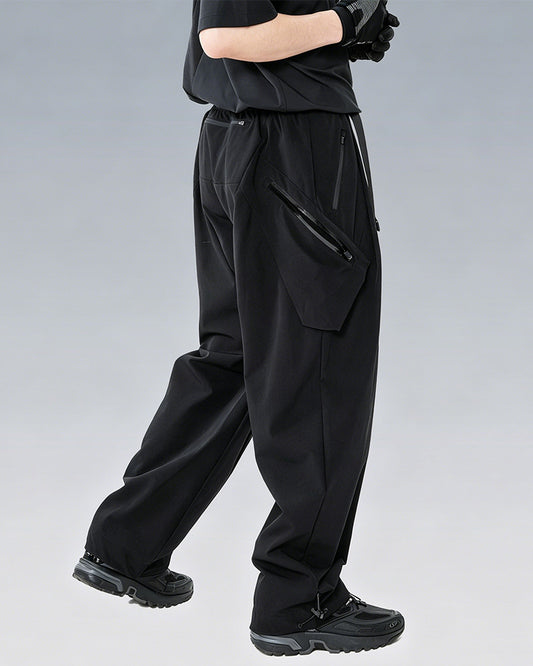 Drawstring-Hem Webbing Belt Utility Pants