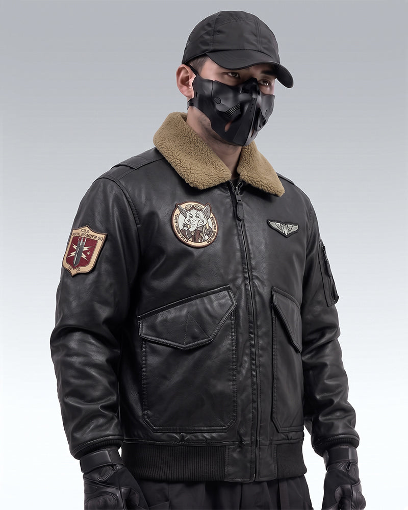 Techwear PU Bomber Jacket