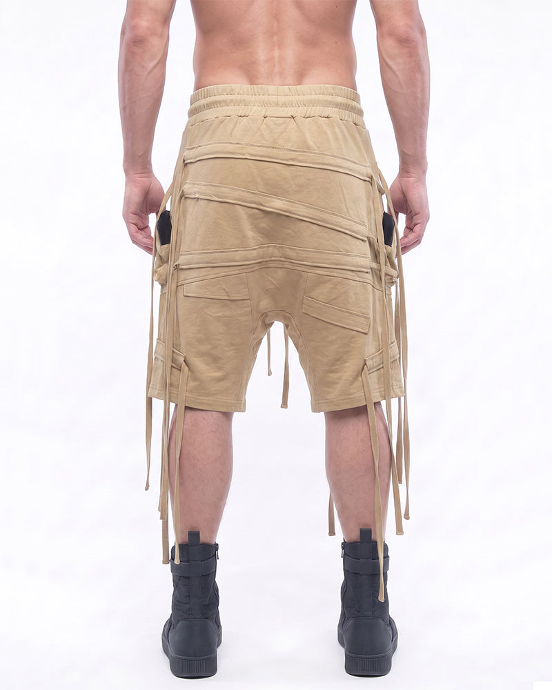 Post‑Apocalyptic Asymmetric Ribbon Shorts