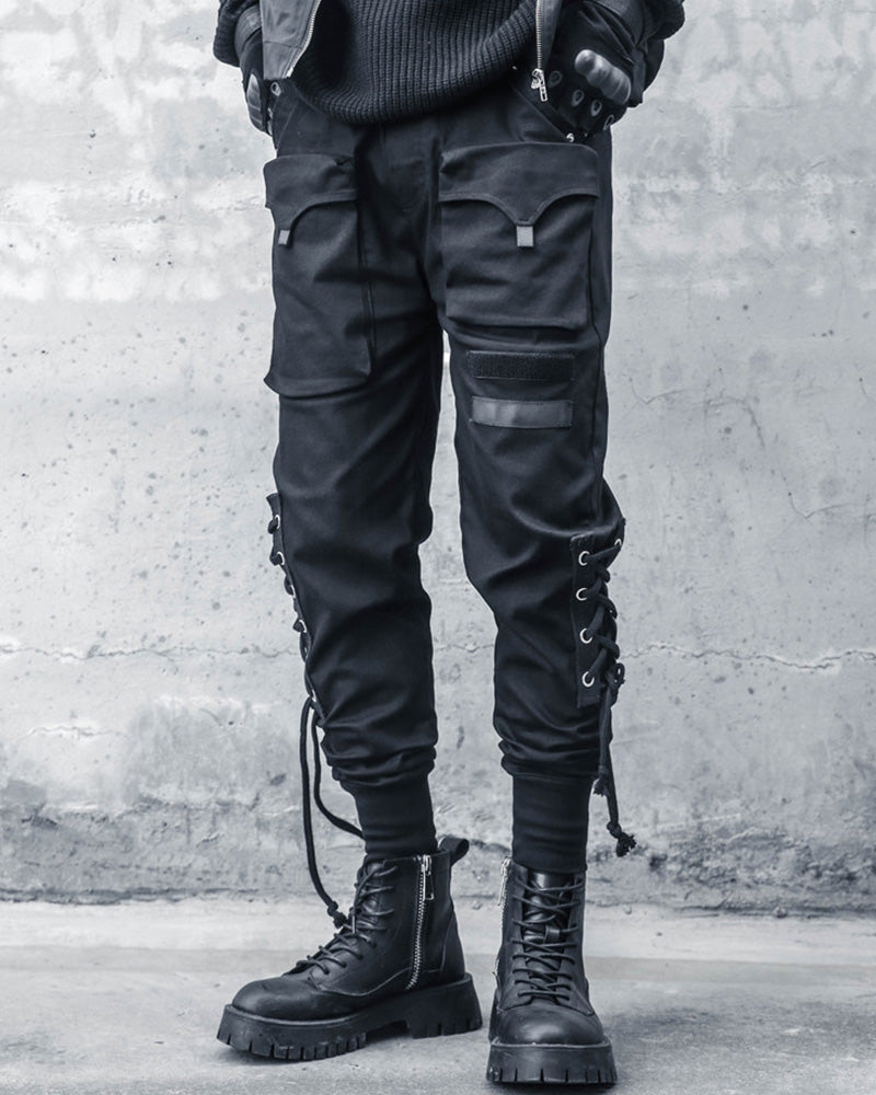Streetwear Drawstring Slim Cargo Pants