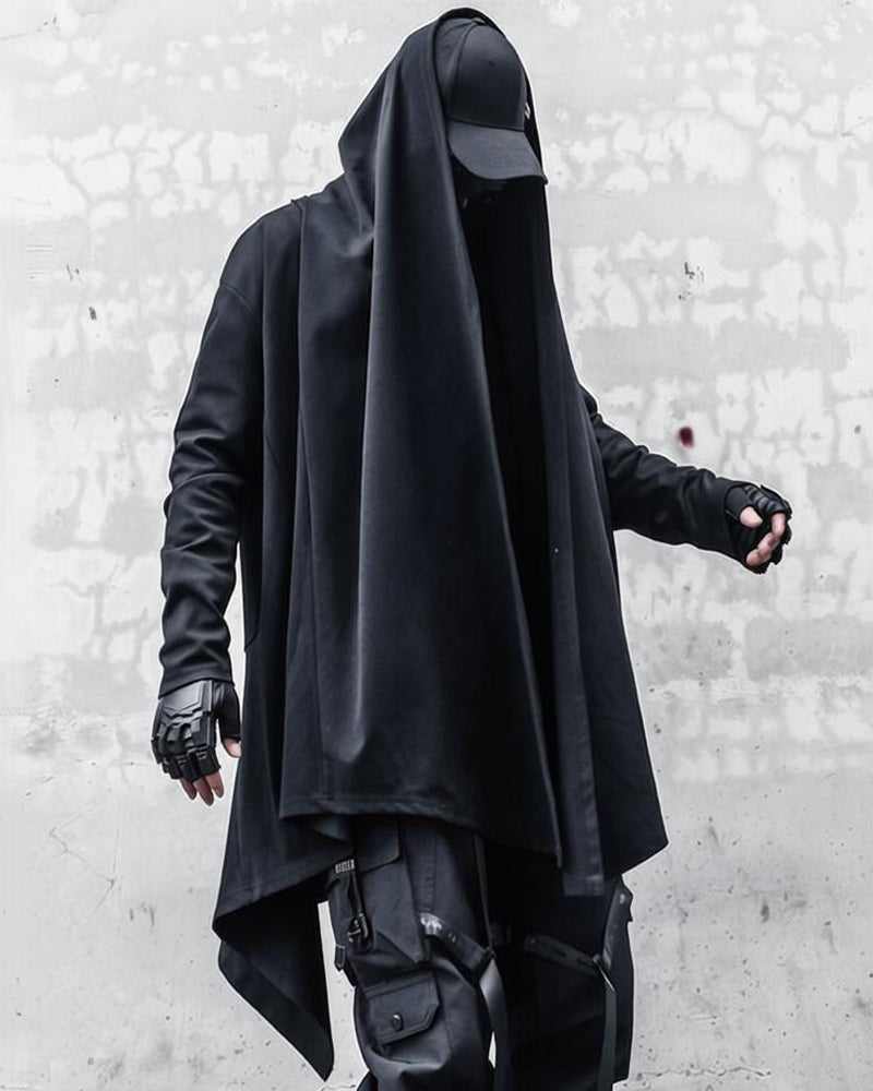 Gothic Darkwear Mid-Length Cardigan Coat