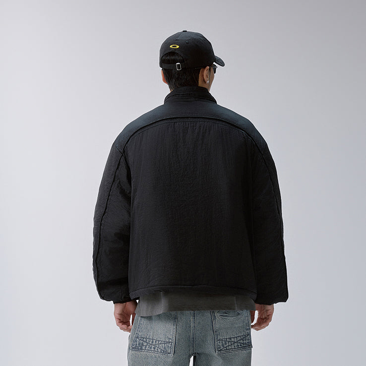 Structured Panel Stand-Collar Puffer