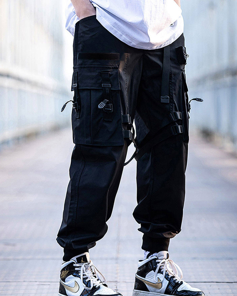 Functional Ribbon Pocket Cargo Pants