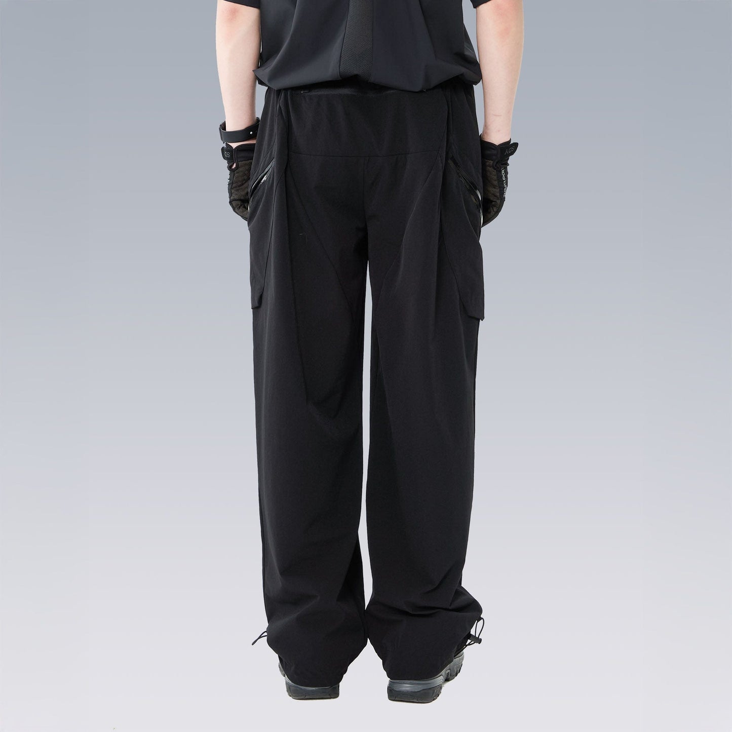 Drawstring-Hem Webbing Belt Utility Pants