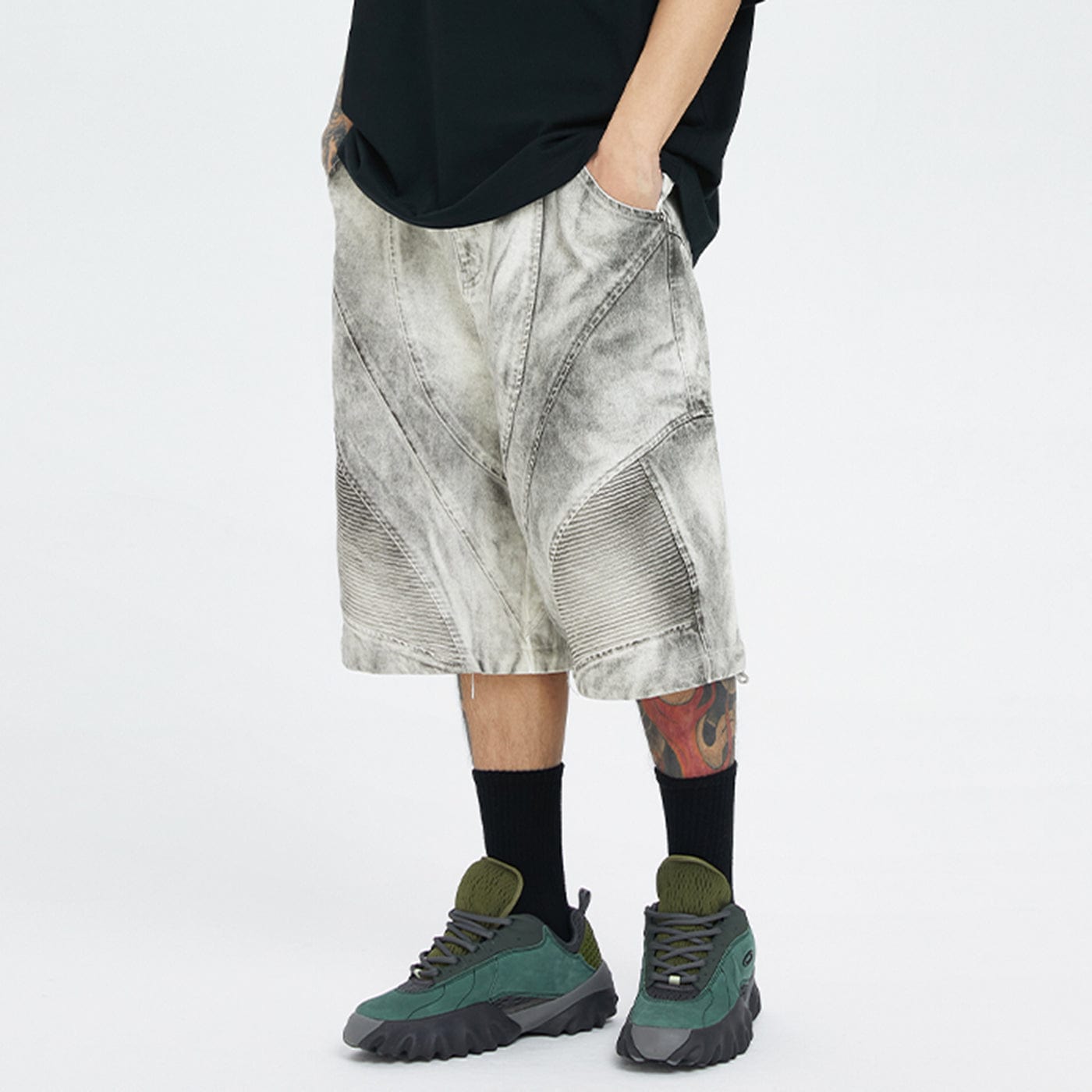 Distressed Detachable Parachute Pants