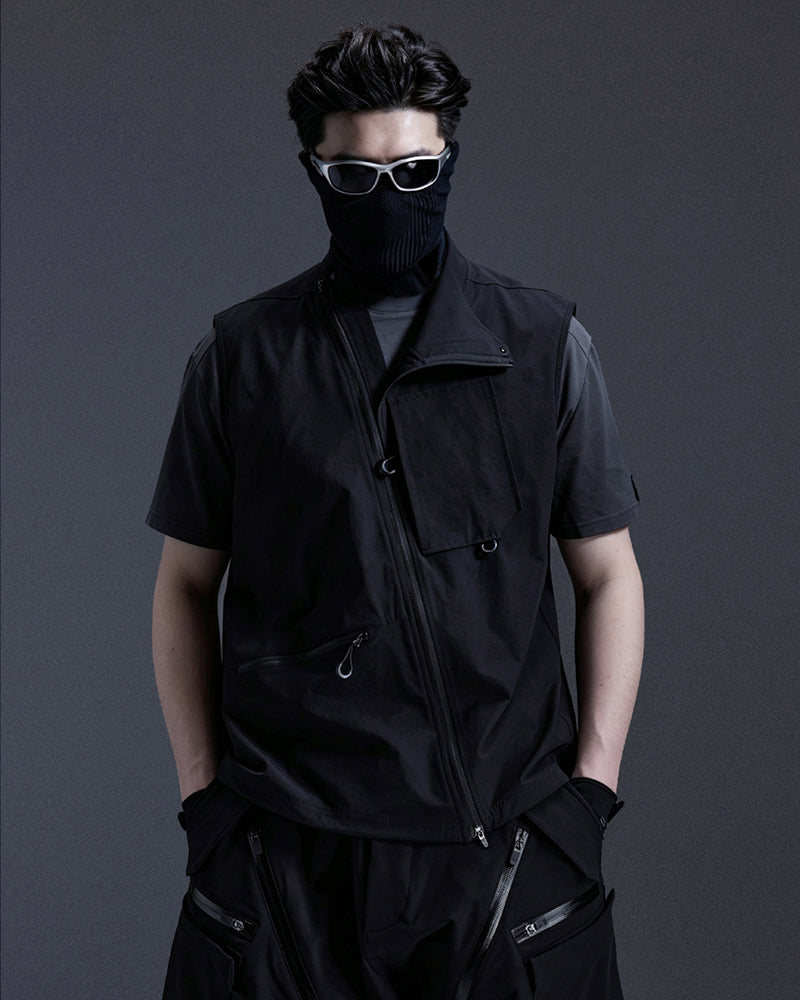 Asymmetric-Zip Techwear Tactical Vest