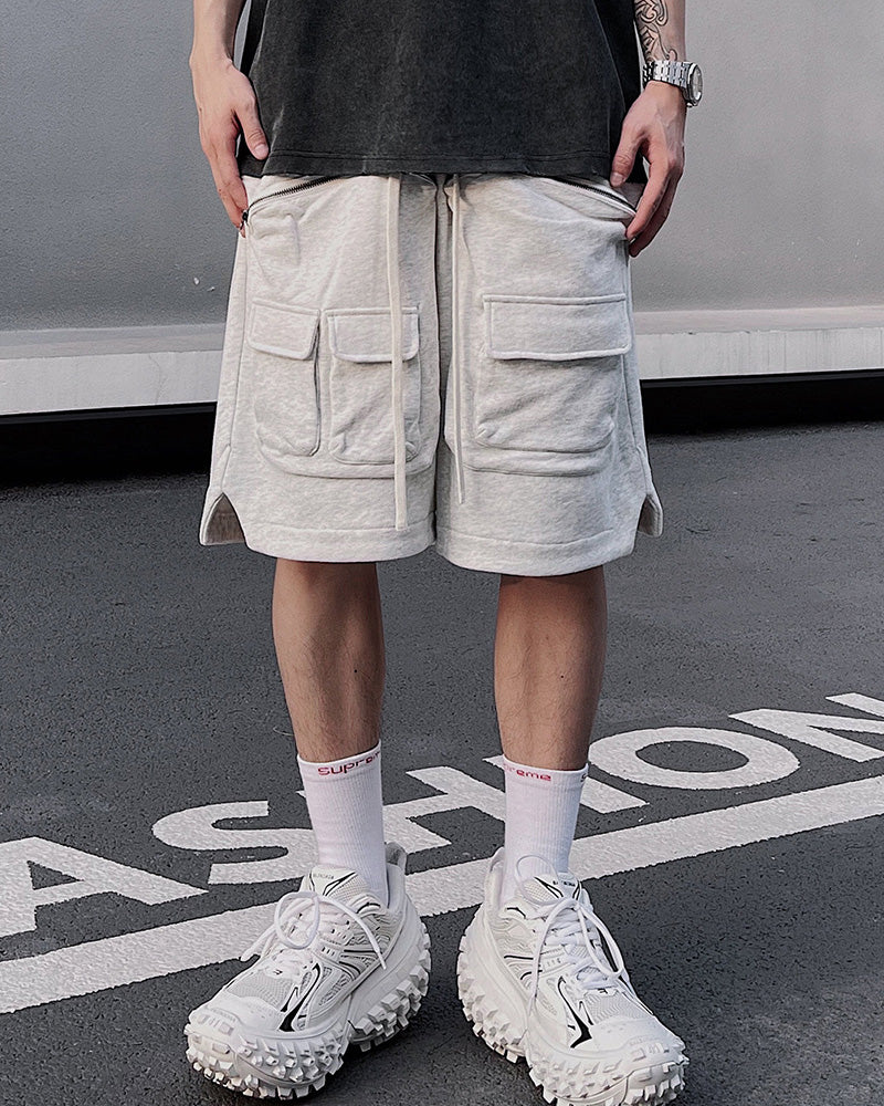 Utility Zip-Pocket Cargo Shorts