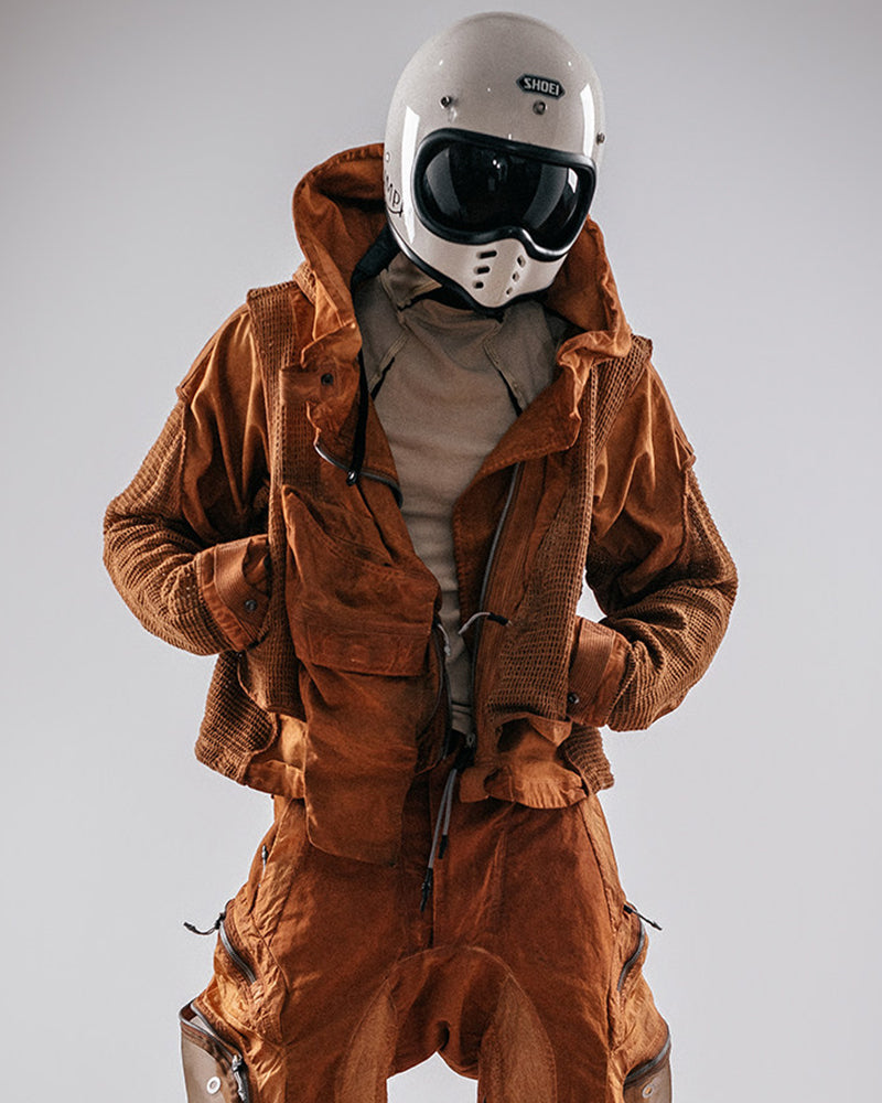 Post-Apocalyptic Dune Wasteland Techwear Flight Jacket