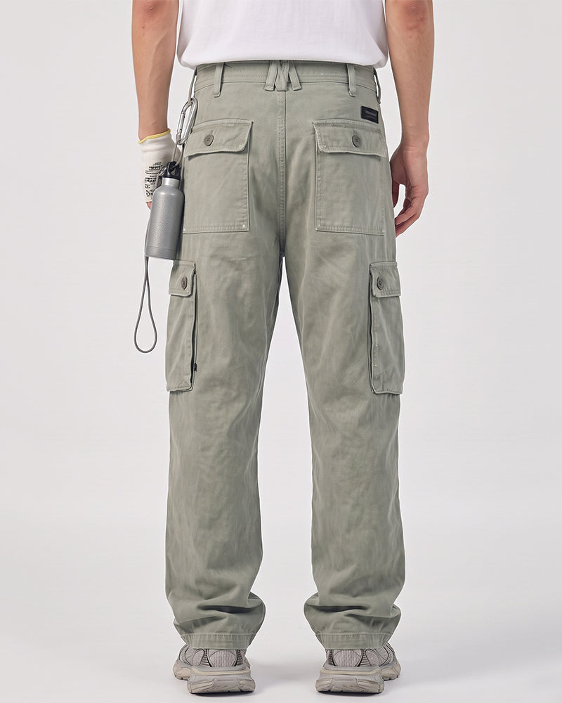 Washed Distressed Vintage Multi-Pocket Cargo Pants
