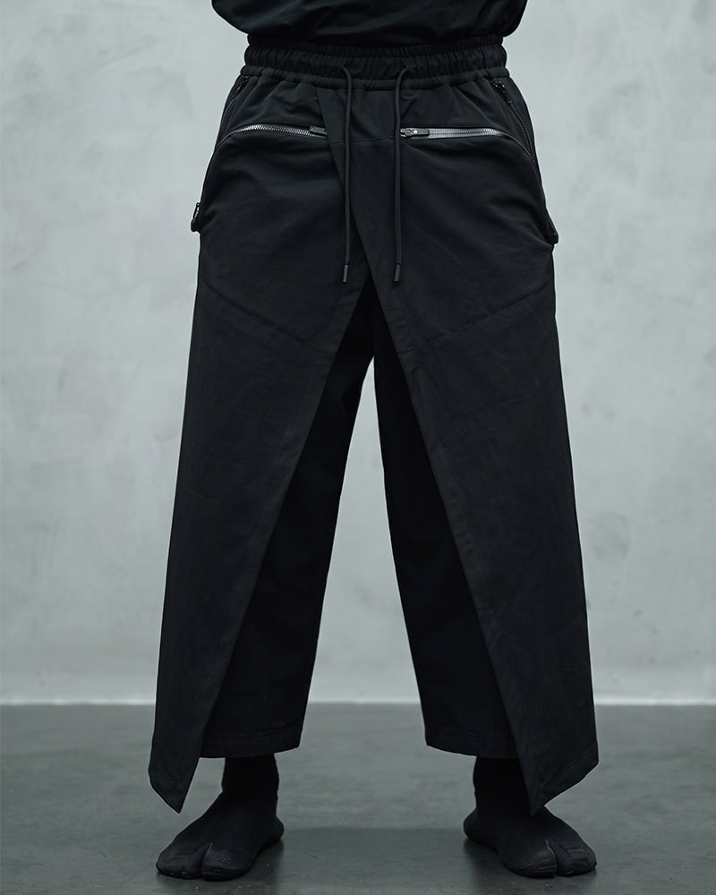 Curved Zip Water Repellent Techwear Pants