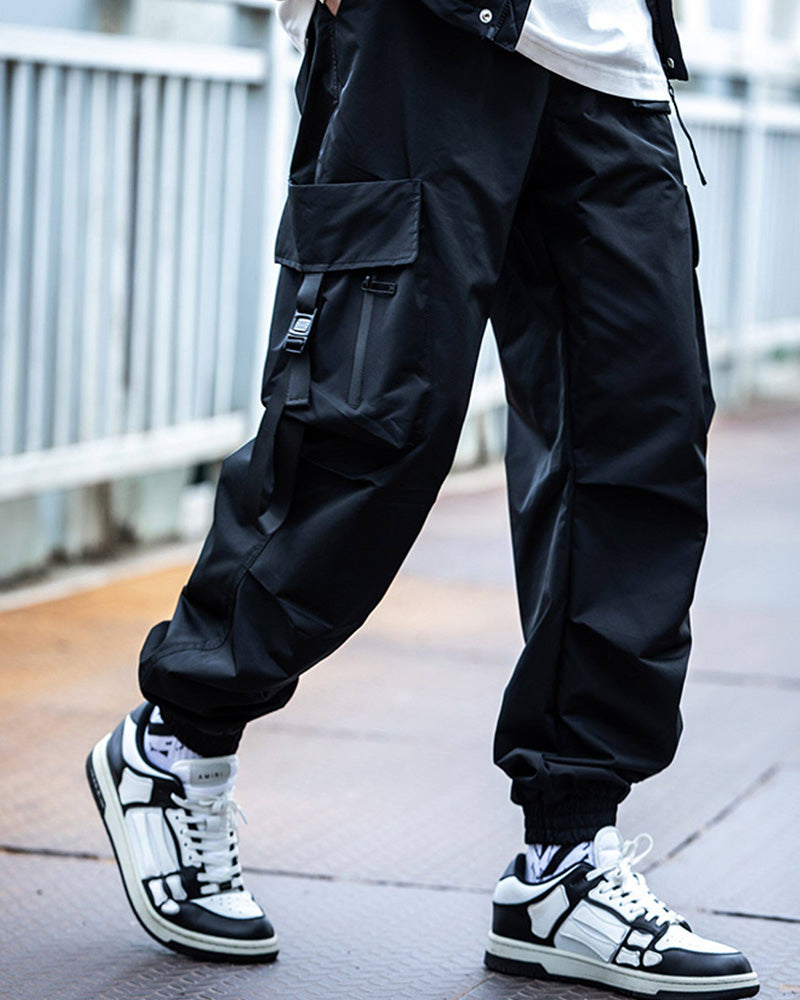 Functional Pocket Ribbon Cargo Pants