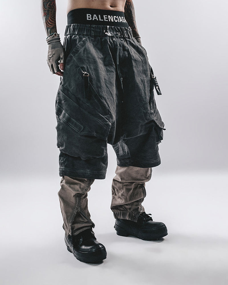 Void-Walker Extreme Drop-Crotch Cargo Shorts