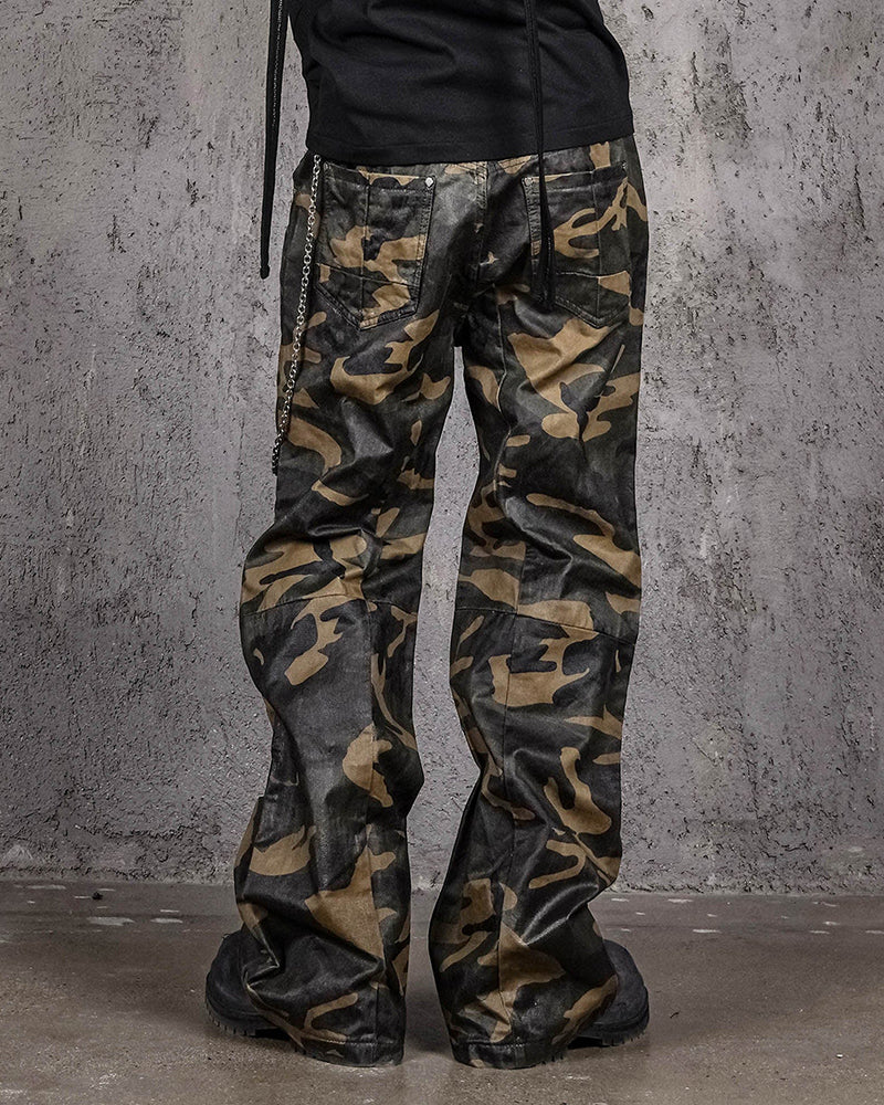 Camo Deconstructed Fang-Paneled Pants