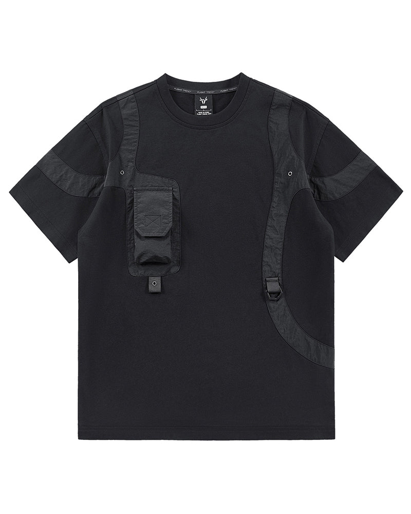 Techwear Color-Block Patchwork Tactical T-Shirt