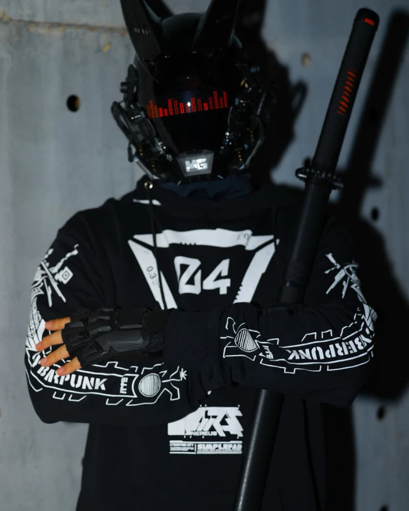 Cyberpunk Graphic Motorcycle Hoodie