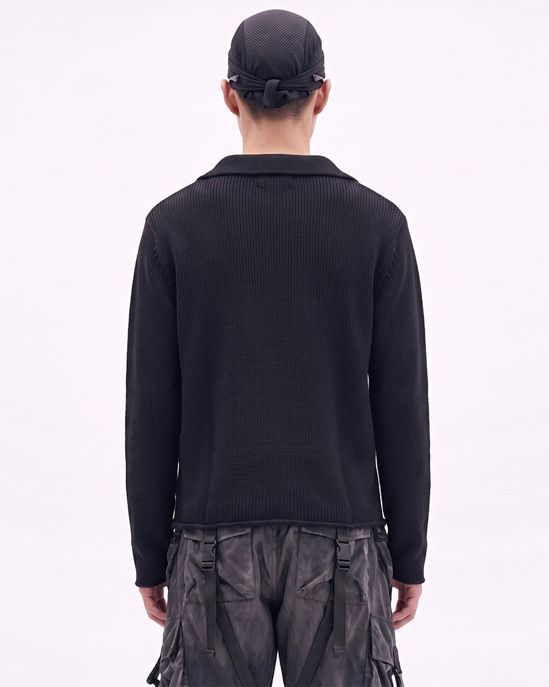 Post-Apocalyptic V-Neck Solid Sweater