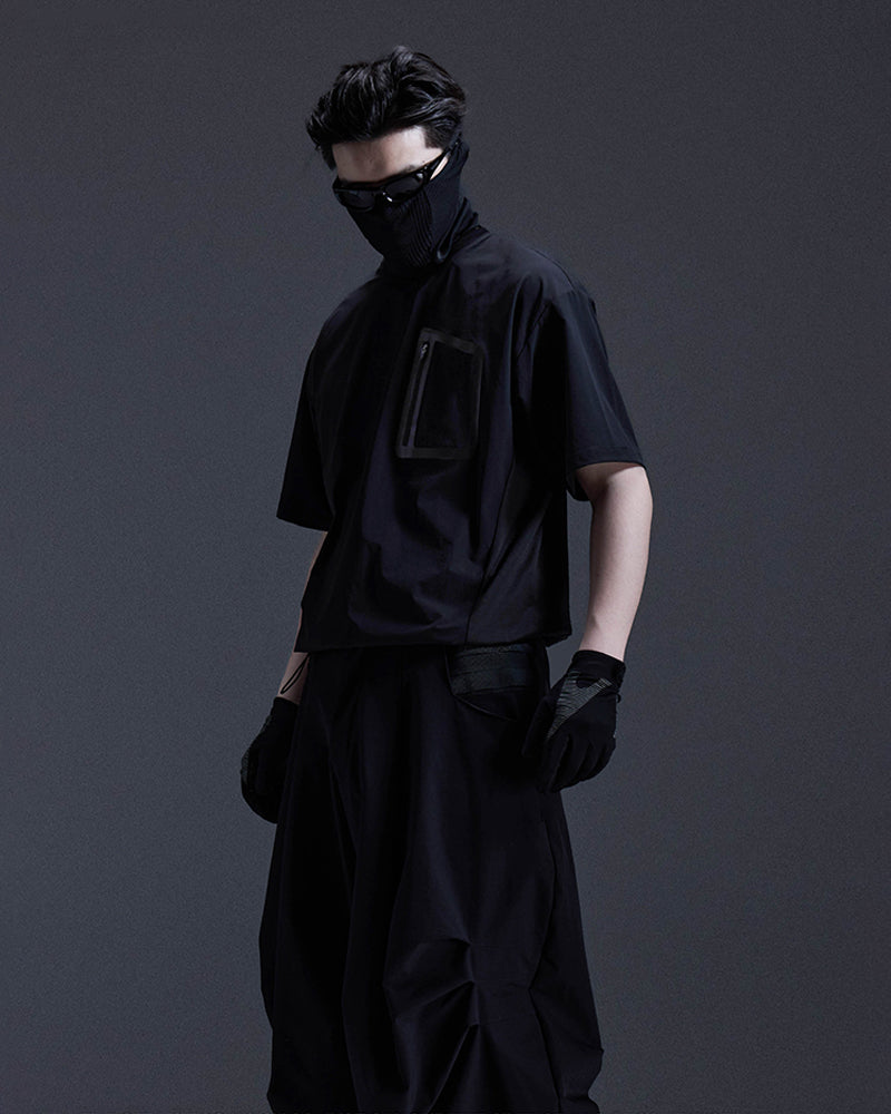 Bonded-Pocket Techwear Short-Sleeve Tee