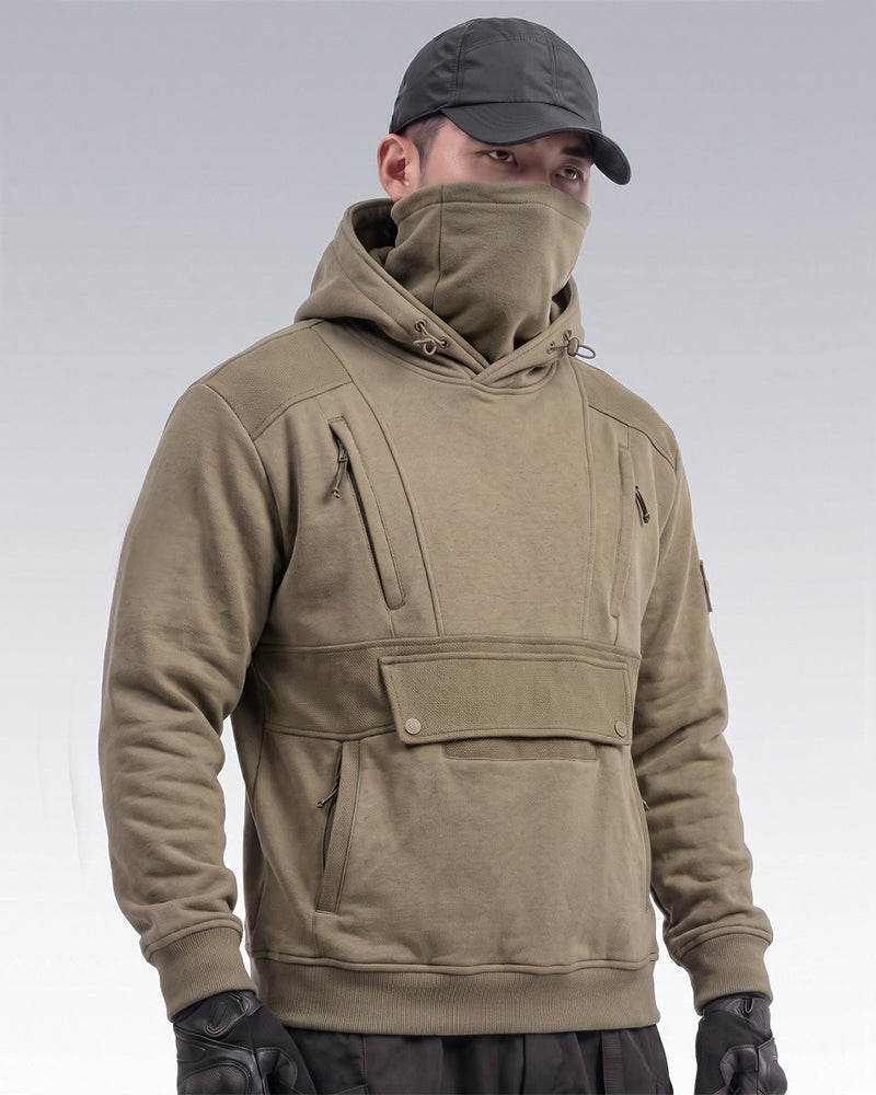 Tactical Multi-Pocket Mask Hoodie