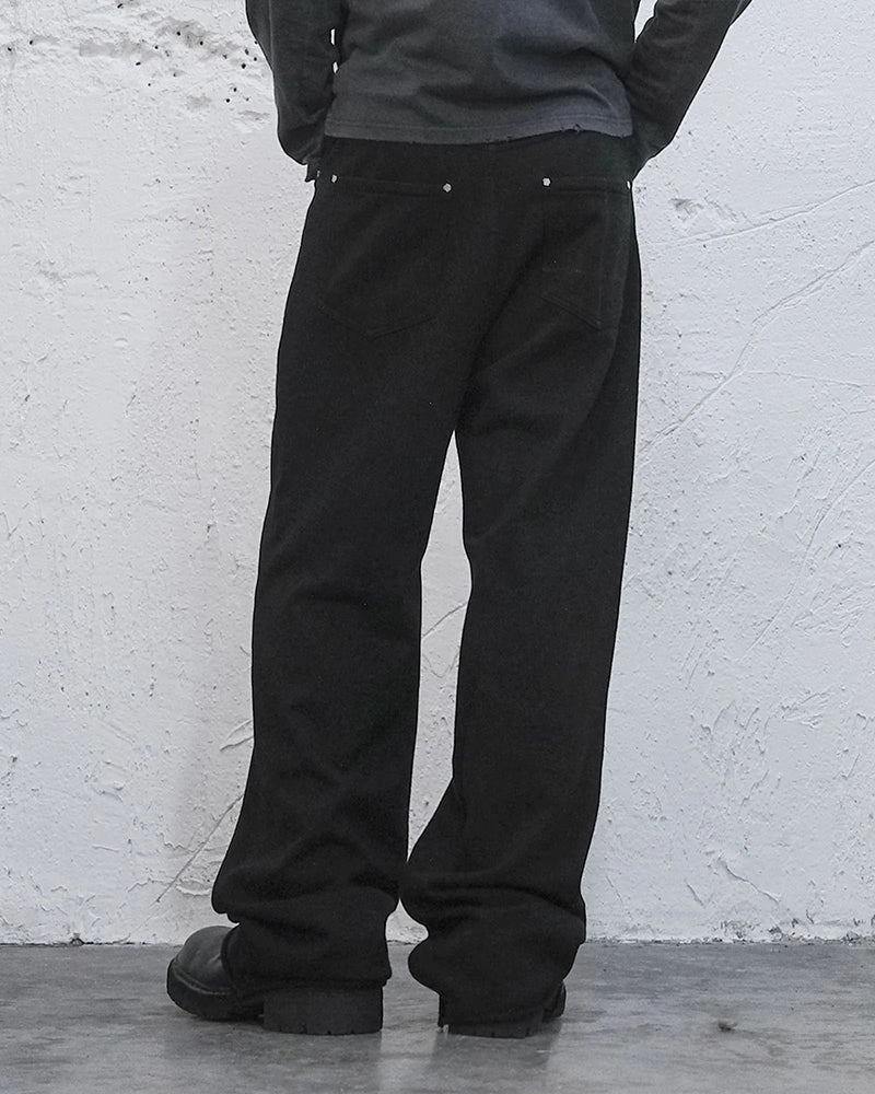 Devil Embroidery Straight-Leg Pants
