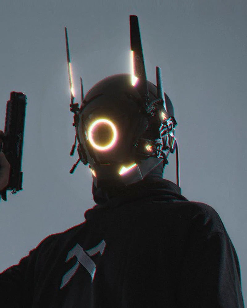 Futuristic LED Cyberpunk Helmet Mask