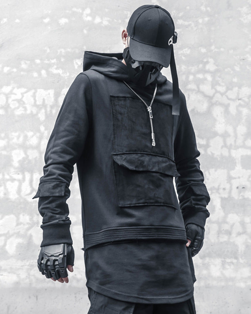 Darkwear Streetwear Patchwork Oversized Hoodie