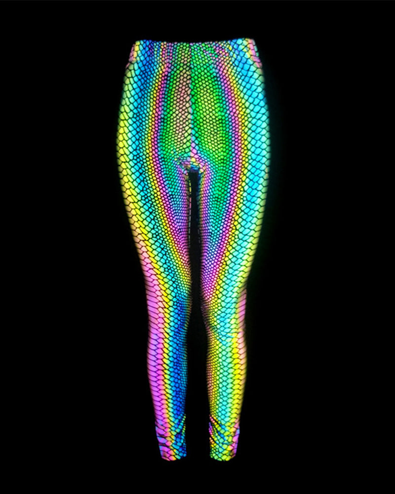 Reflective Rave Clothing Colorful Leggings