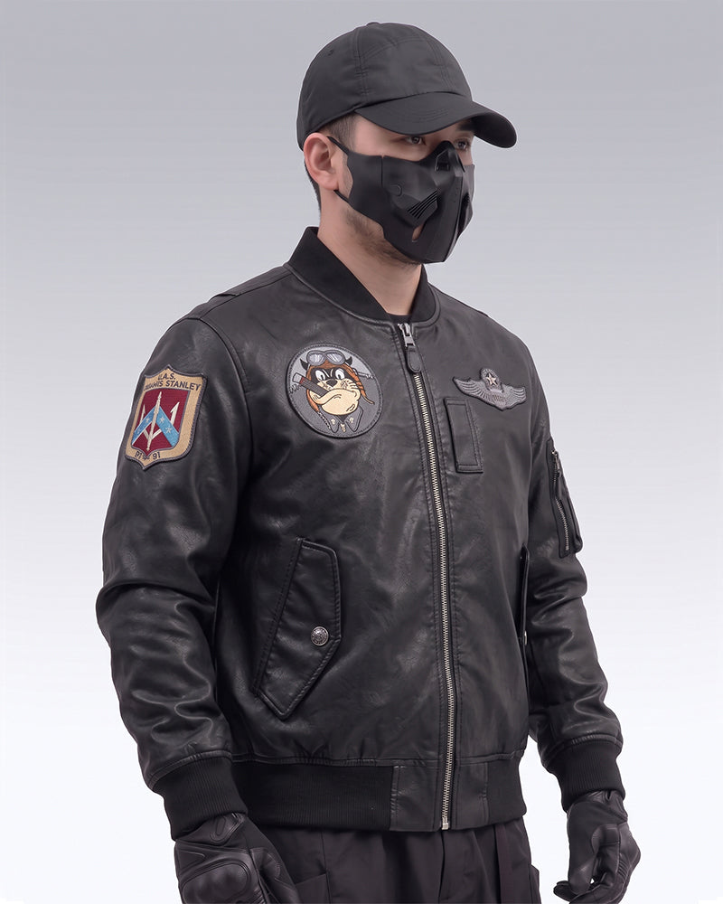 Techwear PU Bomber Jacket