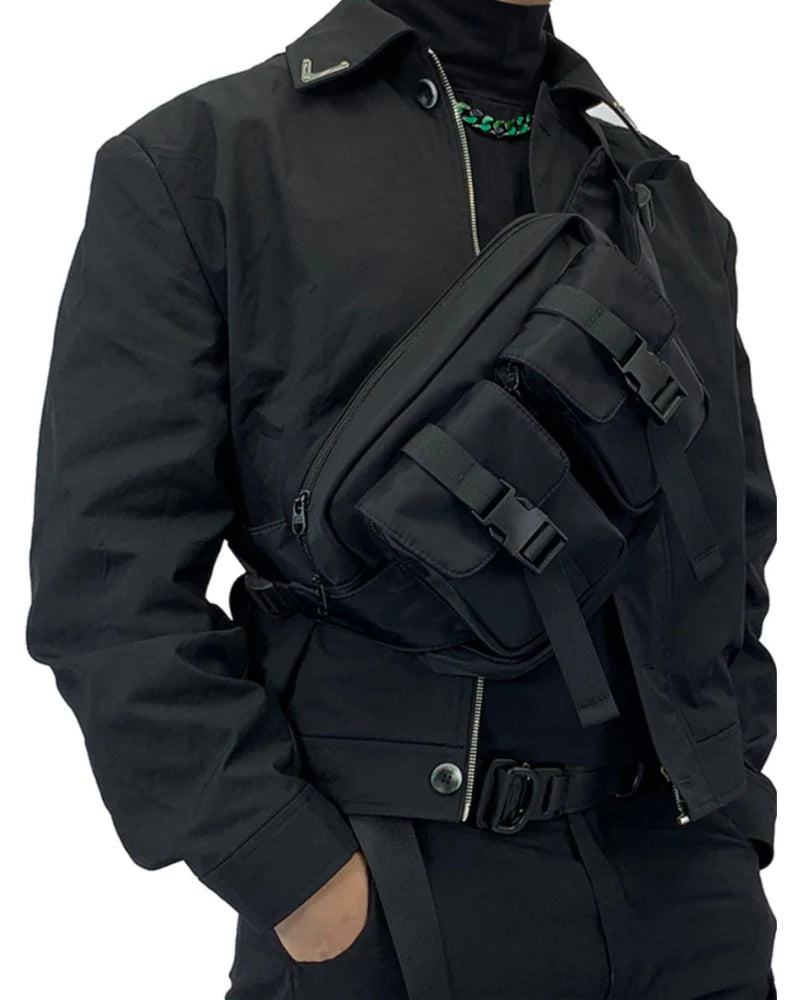 Techwear Multi-Pocket Chest Sling Bag