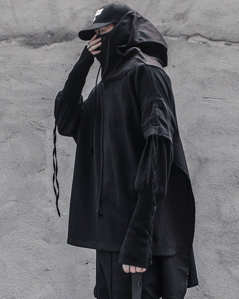 Futuristic Streetwear Ninja Cape Hoodie