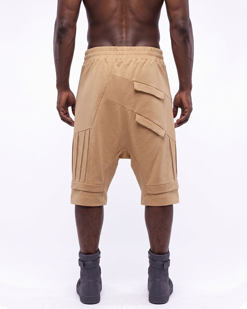 Wasteland Pleated Drop-Crotch Shorts